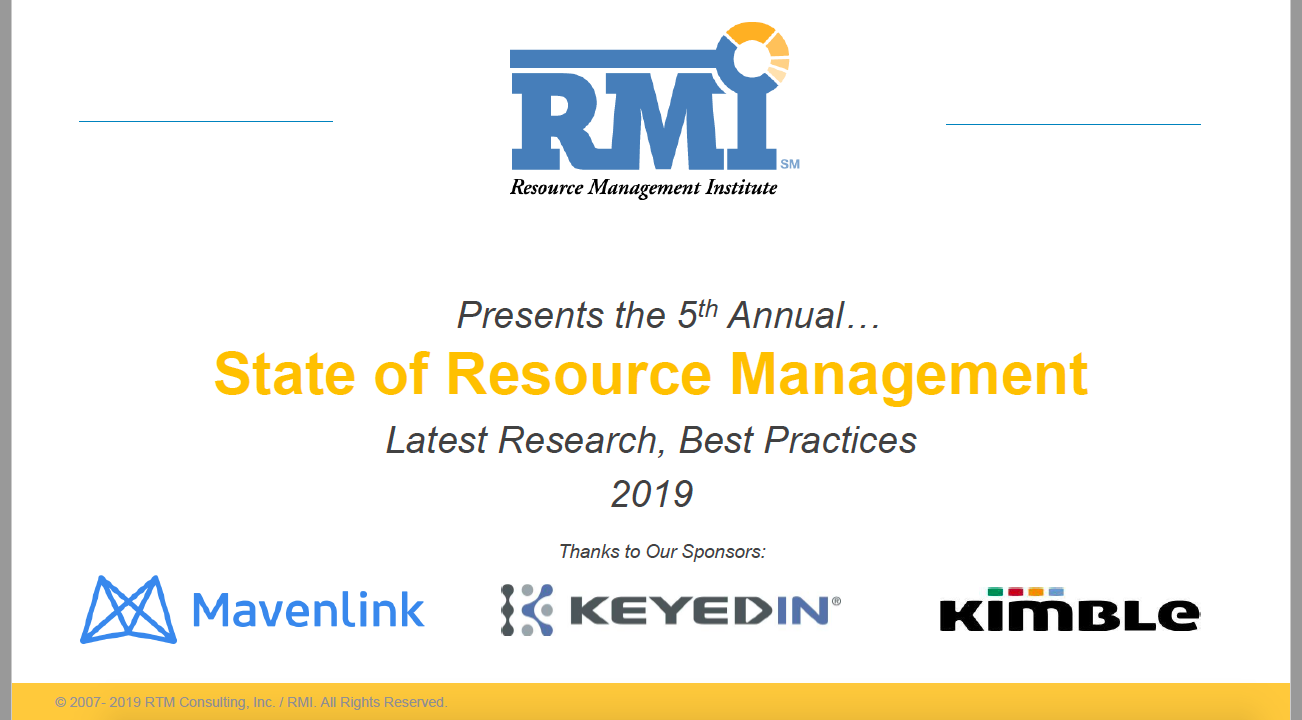 The State of Resource Management 2019 - RMI
